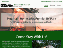 Tablet Screenshot of oaktreemobilehomepark.com